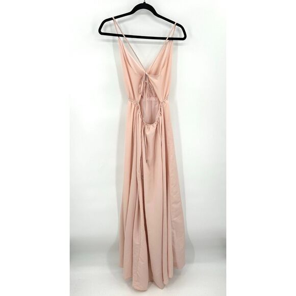 LULUS Everything's All Bright Blush Pink Backless Maxi Dress Size Medium - Picture 5 of 12